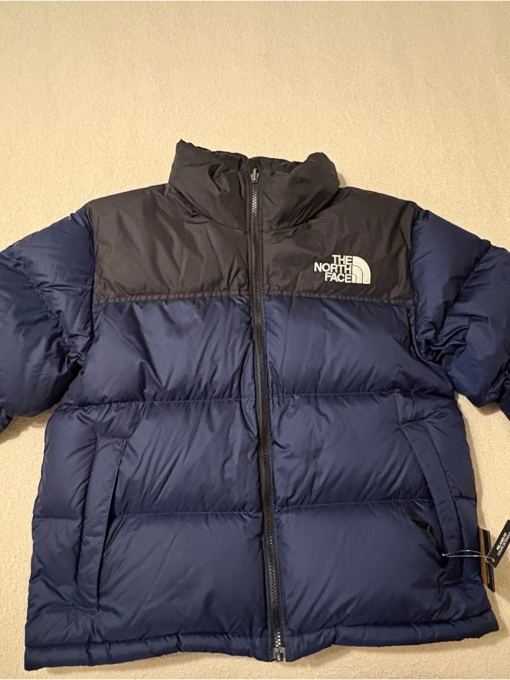 The North Face Summit Navy and Black Retro Nuptse Jacket - WMN size Large